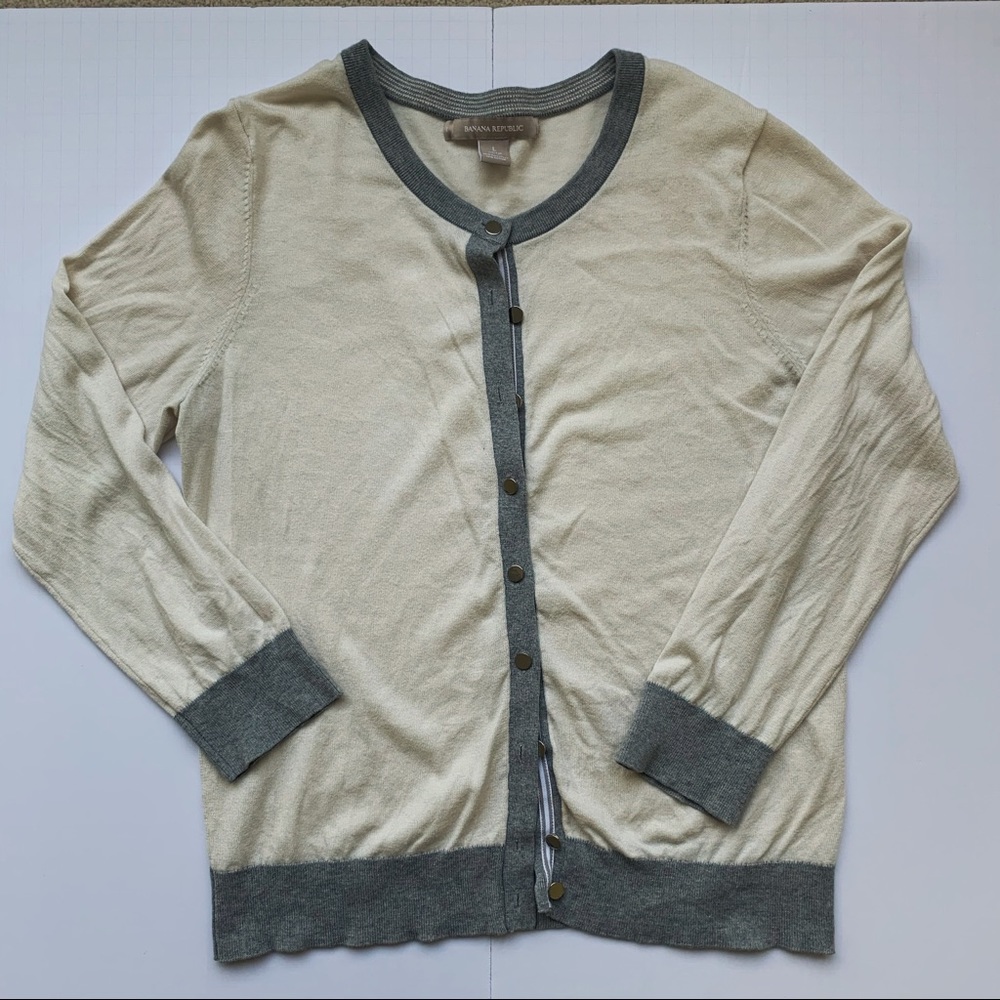 Banana Republic tipped detail silk cardigan